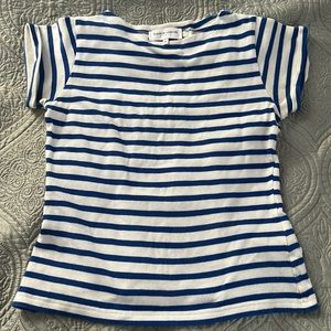MAISON LABICHE BLUE & WHITE STRIPED WOMEN T-SHIRT SIZE XS MADE IN PORTUGAL